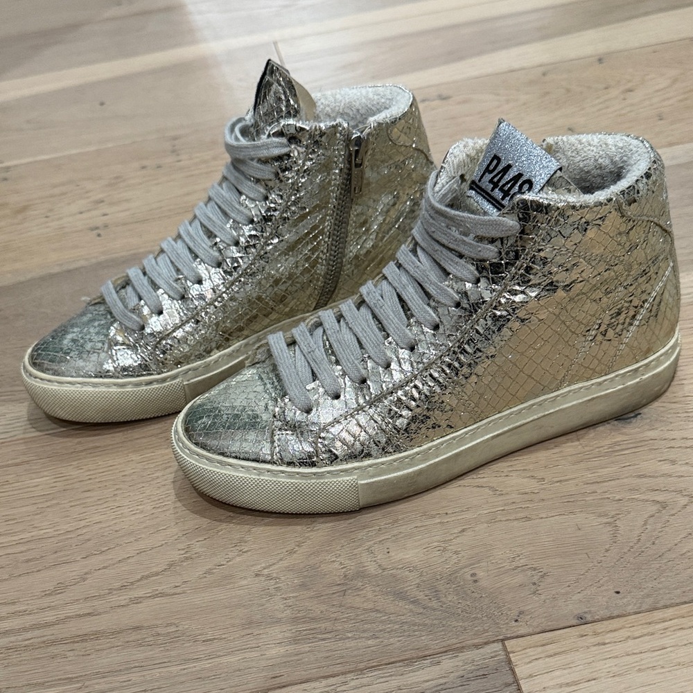 P448 Golden High-Top Sneakers